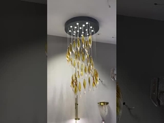 LED Patch Bulb Modern Long Crystal Rod Pendant Lamp For Luxurious Design In Living Room Dining Room