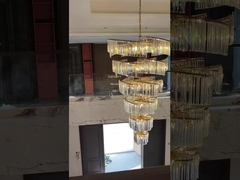 AC 85-265V Voltage Modern Indoor Lighting Large Foyer Chandelier For Chinese Simple Metal Copper Hot