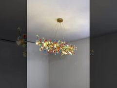 Custom Big Large Hotel Lobby Banquet Hall Murano Glass Pendant Light Modern Luxury Chandeliers For W