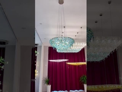 Red Glass Ball Fish Line Custom Hotel Engineering Crystal Lamp Modern Large Lamp Restaurant Pendant
