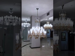 Customized Project Luxury Hall Banquet Custom Large Led Art Glass Leaf Shape Chandelier