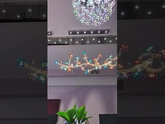 Customized hotel lobby sales department banquet hall chandelier creative twist leaf shape villa dupl