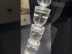 New bubble living room crystal column LED light luxury simple long pendant lamp villa duplex stairca
