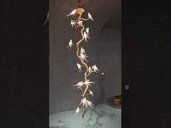 Lotus Leaf Glass Pendant Acrylic Chandelier For Creative Restaurant Decorative Art Air Decoration