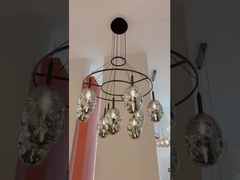 Hand-Woven Crystal Cloud Chandelier Custom Crystal Ribbon Lamp Art Deco high ceiling chandeliers