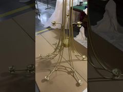 Modern Custom Gold Aluminum Long Ceiling Pendant Revolving Staircase Large Living Room