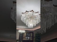 Hotel Project Decoration Staircase Hanging Pendant Lighting Crystal Chandelier