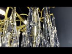 Modern White Magnolia Petals Ceramic Branch Tree LED Pendant Light Project