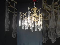 View H65 Copper Body Art Glass Maple Leaf Pendant Chandelier Lights Modern ISO9001 Demo