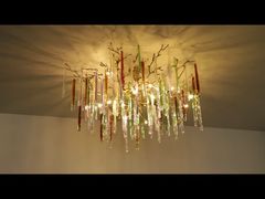 Watch: Electroplating Modern Diamond Cut Crystal Chandelier Lights 80*25cm 90*18cm Showcase