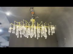 View Geometric Stainless Crystal Luxury Pendant Light Fixtures High End ODM Demo