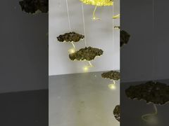 Handmade Spiral Glass Chandeliers Artistic Modeling Custom Glass Twist Leaf Accessories Showcase