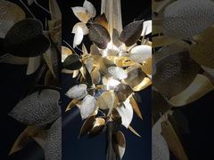 Watch: Customized Adjustable Height Multi Color Ginkgo Leaf Glass Decorative Chandelier Showcase