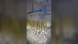 View Customized Ocean Theme Fish Lamp Ceiling Chandelier Art Galleries Assembly Hall Demo