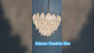 Luxury Alabaster Stone Chandelier Modern Hall Light