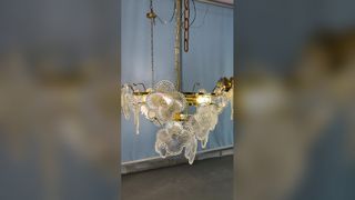 Titanium Gold Glass Chandelier Crystals Luxury Pendant Lights