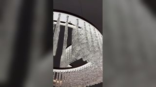 Iron Plated Brass Color Scagliola Luxury Ceiling Lights For Home Decoration