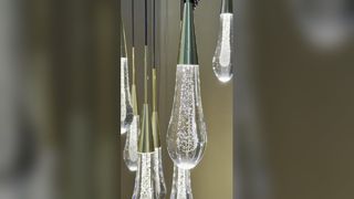 Nordic Modern LED Pendant Light Home Indoor Bedroom Background Ceiling Lamp Long Tube Crystal Glass