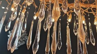 Grape Vine Home Decoration Chandelier Homestay Hall Custom Handmade Glass Plate Modern Retro Style B