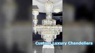 Glass Chandelier Metal Amber Diamond Glass Postmodern Art Deco Luxury Living Dining Room Villa Hotel