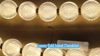 Euro  Style 42in Gold Kitchen Island Chandelier Modern Clear Glass Shade