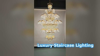 Luxury Staircase Chandelier Villa Double Revolving Light