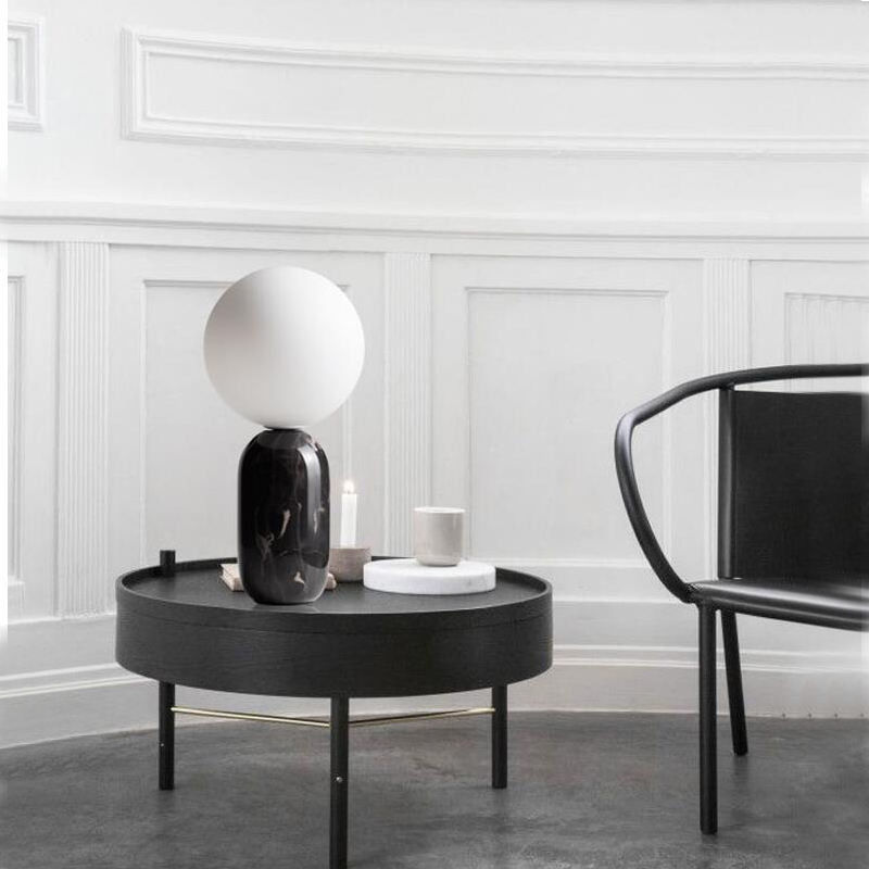 E27 White Black Marble Base Table Lamp 3000k To 6500K For Home Hotel