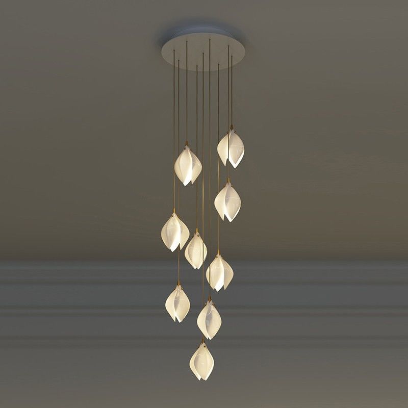 G9 Petal Pendant Ceiling Light Multi Size Ceramic Flower Pendant Light 85V To 265V