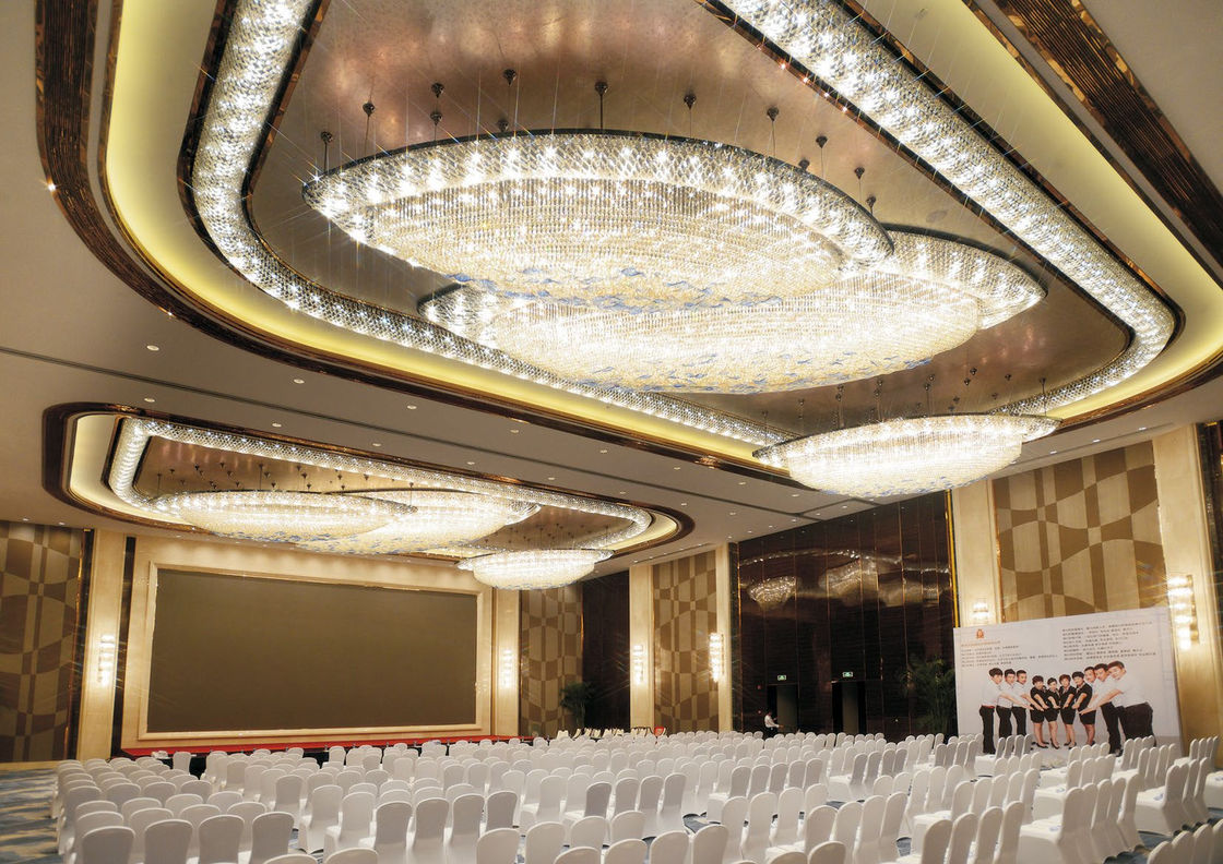 Customized Large Foyer Chandelier K9 Crystals Pendant Lighting Fixture Boat Style