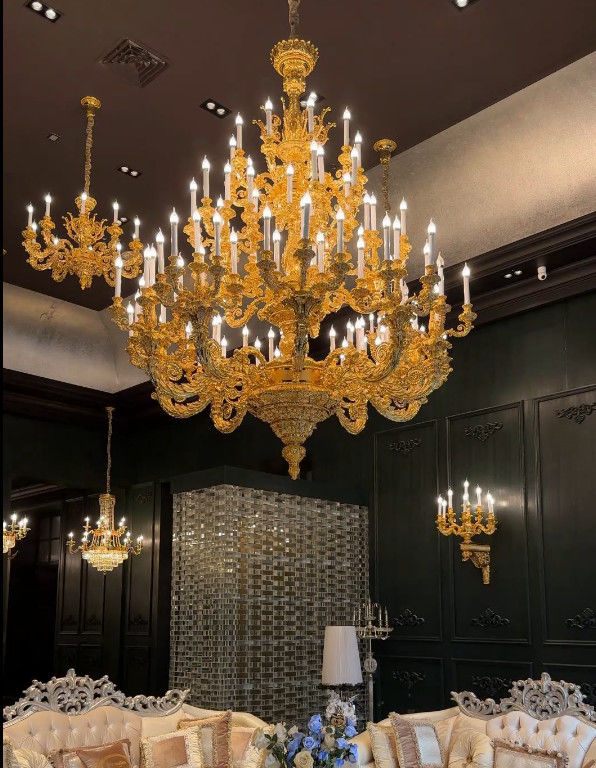 Hotels Luxury Golden Extra Large Chandeliers For High Ceilings