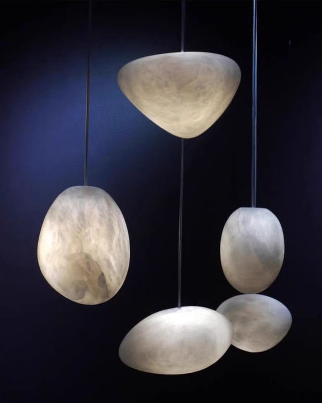 Combination Irregular  Customized Moden Alabaster Decorative Chandelier To Family Hotel Cofeshop Linear Art Chandelier