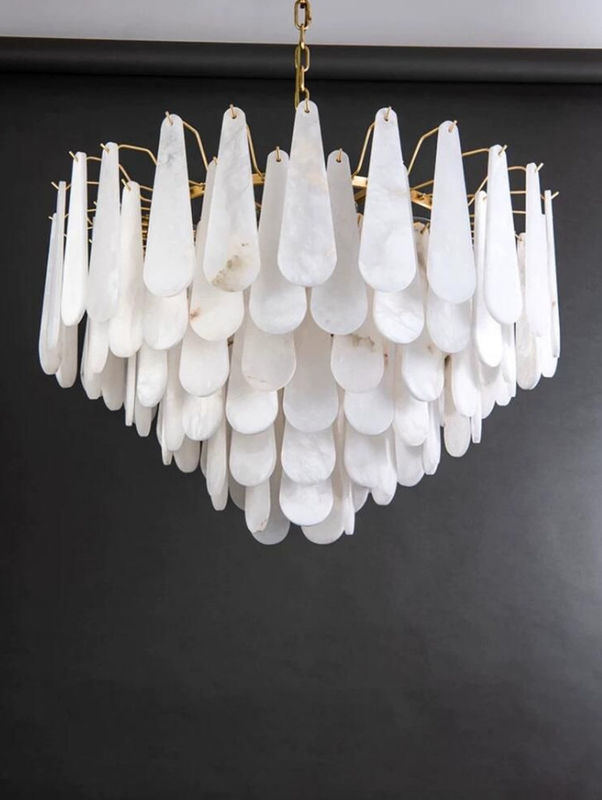 Modern Minimalist Alabaster Chandelier Living Room Chandeliers Light Luxury Villa Dining Room Bedroom Decorative Pendant Lamp