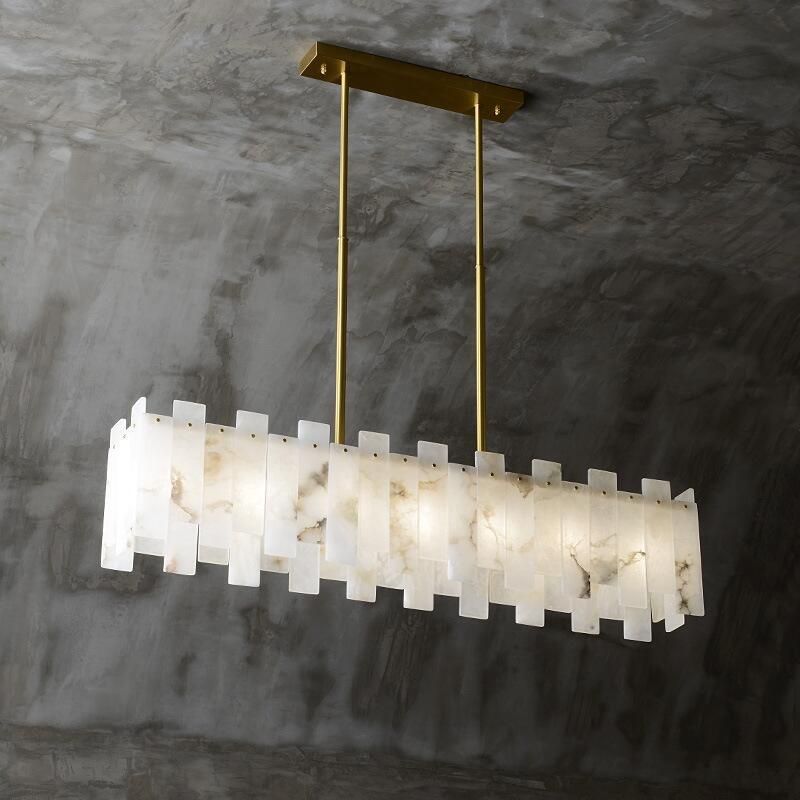 Modern Dining Room Modern Pendant Lighting Led Lights Venus Alabaster Linear Chandelier