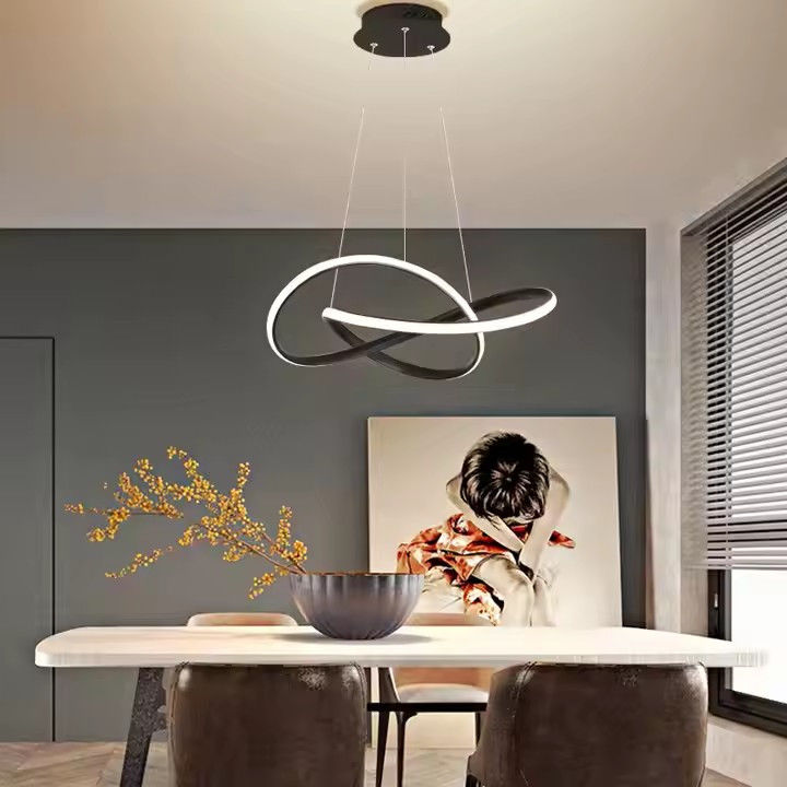 Dining room chandelier Nordic creative personality ring table led light modern simple art dining room front desk bar lamp
