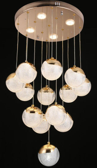 Duplex Loft Apartment Chandelier With Nordic Simple Ball Design And High Living Room