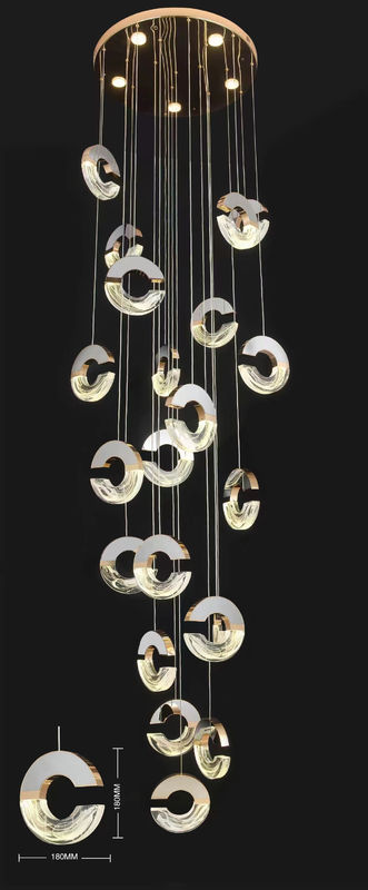 Modern Loft Chandelier Design C-type Acrylic Chandelier For Minimalist Ceiling Chandelier In Living Room Staircase Lighting