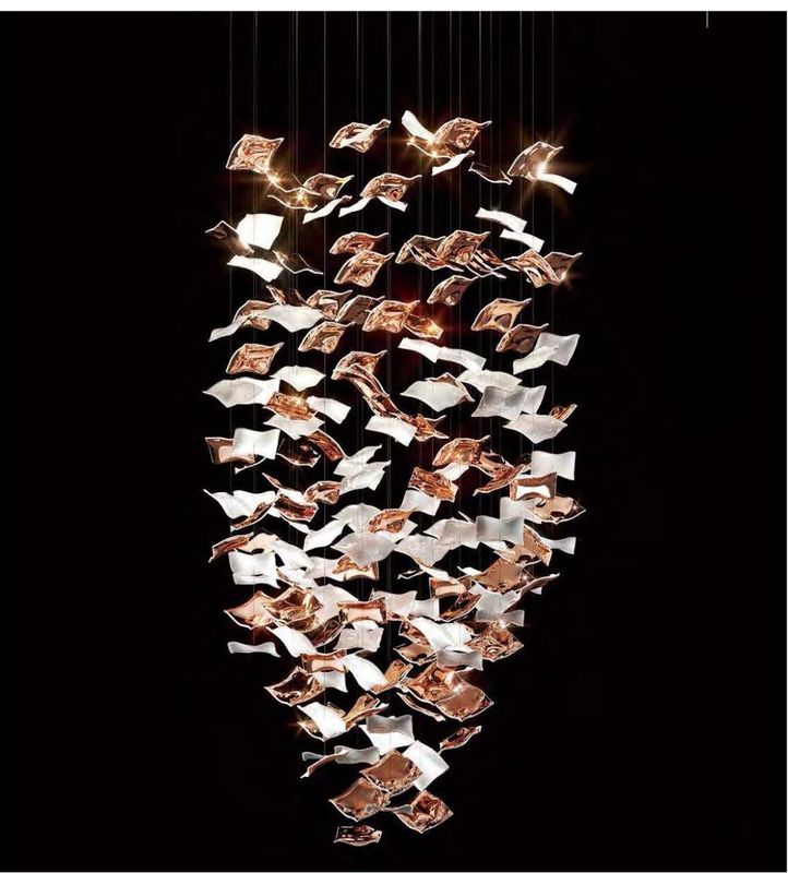 Custom-Made Large Foyer Chandelier Lighting Glass Art Design Banquet Light Crystal Chandelier