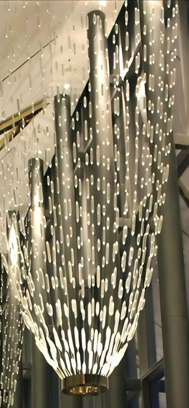Crystal bar curtain type large LED chandelier ornate high ceiling chandelier