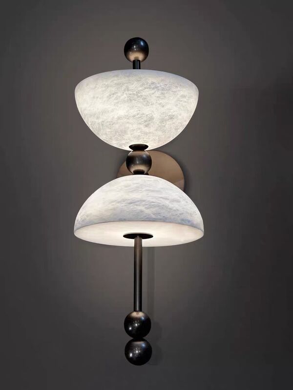 Marble Hemisphere Wall Lamp Matt Beads Decoration Hotel Villa Restaurant Background Luminous Watermelon Marble Wall Lights