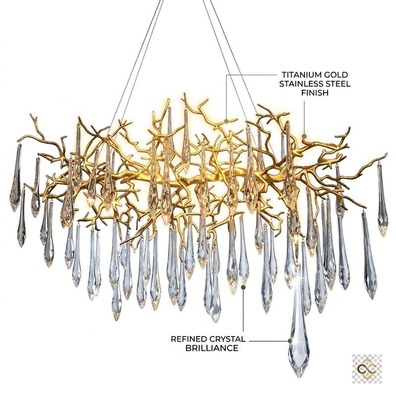 Hospitality Pendant Light Custom Made Golden Metal Body Adjustable Color Temperature 3000-6500K For Restaurant