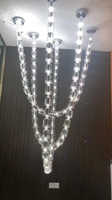 Restaurant Crystal Ribbon Pendant Lighting European Custom Chandelier LED 220V-240V Warm White 2700-3000K