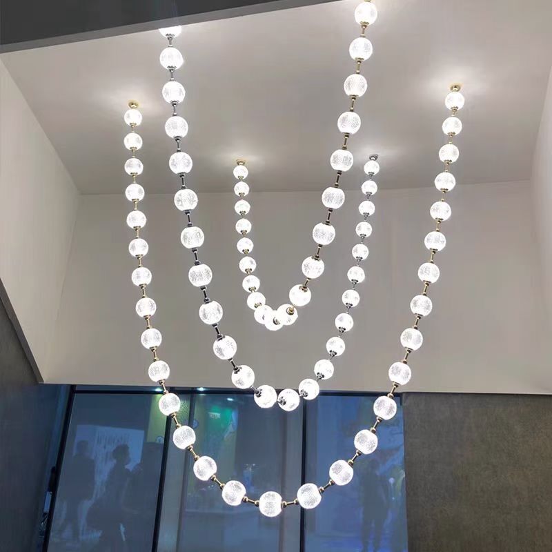 Luxury Residential Crystal Ribbon Chandelier European Style Custom LED Pendant Light 220V-240V 10-20m2