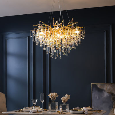 G9 95lm/W Modern Crystal Chandelier Glass Water Drop Pendant Light