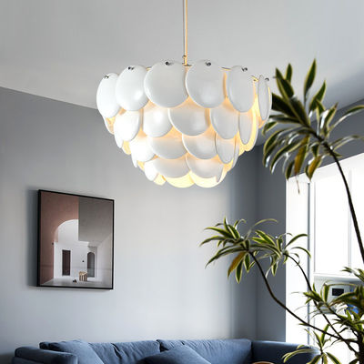 White Ceramic Iron Modern Crystal Chandelier E14 Lamp 8 To 20m2