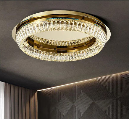 45W 75W 135W Circular Crystal High Ceilings Chandeliers Light Crystal Round Lamp