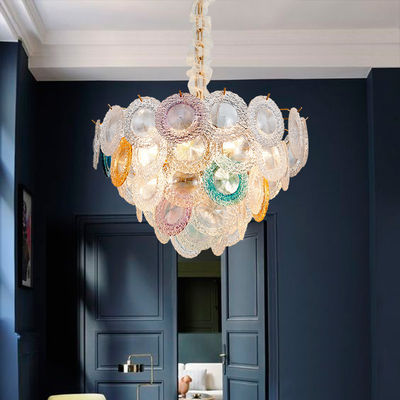 OEM ODM Glass Disc Custom Pendant Lights Electroplating Polishing AC110V To 250V