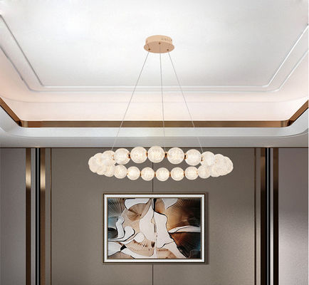 Tricolor Acrylic Ring LED Modern Pendant Light Pushbutton Switch 10 To 30m2