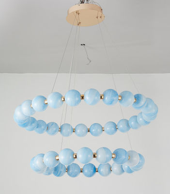 E26 / E27 Multi Light Crystal Ring Chandelier For Living Room Decoration