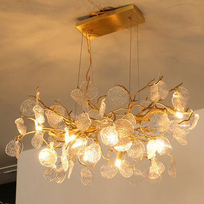 Metal / Wood / Glass / Fabric Custom Pendant Light With E27 / E26 / B22 Lamp Holder