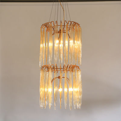 Luxury All Copper Post Modern Duplex Stair Chandelier With Creative Personality